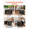 VEVOR Outdoor Grill Cart with Sink and Storage Cabinet, 38 Inch Grill Table, Waterproof Kitchen Island with Stainless Steel Top, Spice Rack, Wheel, Movable Food Prep Station for Patio Bar Backyard BBQ