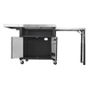 VEVOR Outdoor Grill Cart with Storage Cabinet, 74.8 Inch Grill Table, Waterproof Kitchen Island with Stainless Steel Top, Pull-Out Plate, Wheels, Movable Food Prep Station for Patio Bar Backyard BBQ
