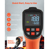 VEVOR Infrared Thermometer, -22℉ to 2912℉ Dual-Mode IR Thermometer Gun with K-Type Thermocouple, Dual Laser Heat Temperature Gun Non-Contact for Metal Smelting/Engine/Industry/Cooking (Not for Human)