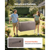 VEVOR Deck Box, 100 Gallon Outdoor Storage Box, 48.0" x 21.5" x 24.5", Waterproof PP Deckbox with Aluminum Alloy Padlock, for Patio Furniture, Pool Toys, Garden Tools, Outdoor Cushions, Gray