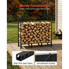 VEVOR Firewood Rack 4ft 1/4 Cord Heavy Duty Outdoor Wood Storage Holder, for Fireplace Patio Deck, 550 lbs Load Capacity, Carbon Steel Frame Fire Log Stacker Stand, Metal Wood Pile Organizer, Black