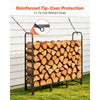 VEVOR Firewood Rack 4ft 1/4 Cord Heavy Duty Outdoor Wood Storage Holder, for Fireplace Patio Deck, 550 lbs Load Capacity, Carbon Steel Frame Fire Log Stacker Stand, Metal Wood Pile Organizer, Black