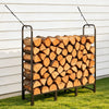 VEVOR Firewood Rack 4ft 1/4 Cord Heavy Duty Outdoor Wood Storage Holder, for Fireplace Patio Deck, 550 lbs Load Capacity, Carbon Steel Frame Fire Log Stacker Stand, Metal Wood Pile Organizer, Black