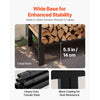 VEVOR Firewood Rack with Waterproof Cover, 4 ft Outdoor Firewood Holder, 1/4 Cord Storage Metal Log Holder, 400lb Max Weight Capacity, Top Covered, Powder-Coated Wood Storage Rack for Fireplace Deck
