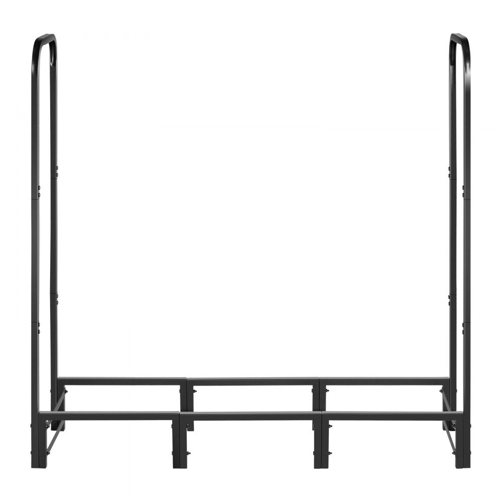 VEVOR Firewood Rack with Waterproof Cover, 4 ft Outdoor Firewood Holder, 1/4 Cord Storage Metal Log Holder, 400lb Max Weight Capacity, Top Covered, Powder-Coated Wood Storage Rack for Fireplace Deck