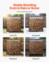 VEVOR Firewood Rack with Sloped Roof, 4 ft Outdoor Firewood Holder, 1/4 Cord Log Storage Shed, 660lb Max Weight Capacity, Powder-Coated Metal Wood Storage Rack for Fireplace Deck Backyard Garden
