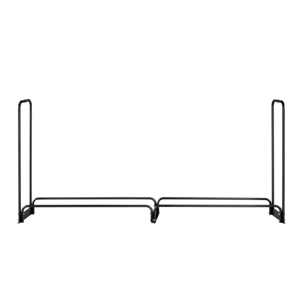 VEVOR Firewood Rack with Waterproof Cover, 8 ft Outdoor Firewood Holder, 1/2 Cord Storage Metal Log Holder, 660lb Max Weight Capacity, Top Covered, Powder-Coated Wood Storage Rack for Fireplace Deck