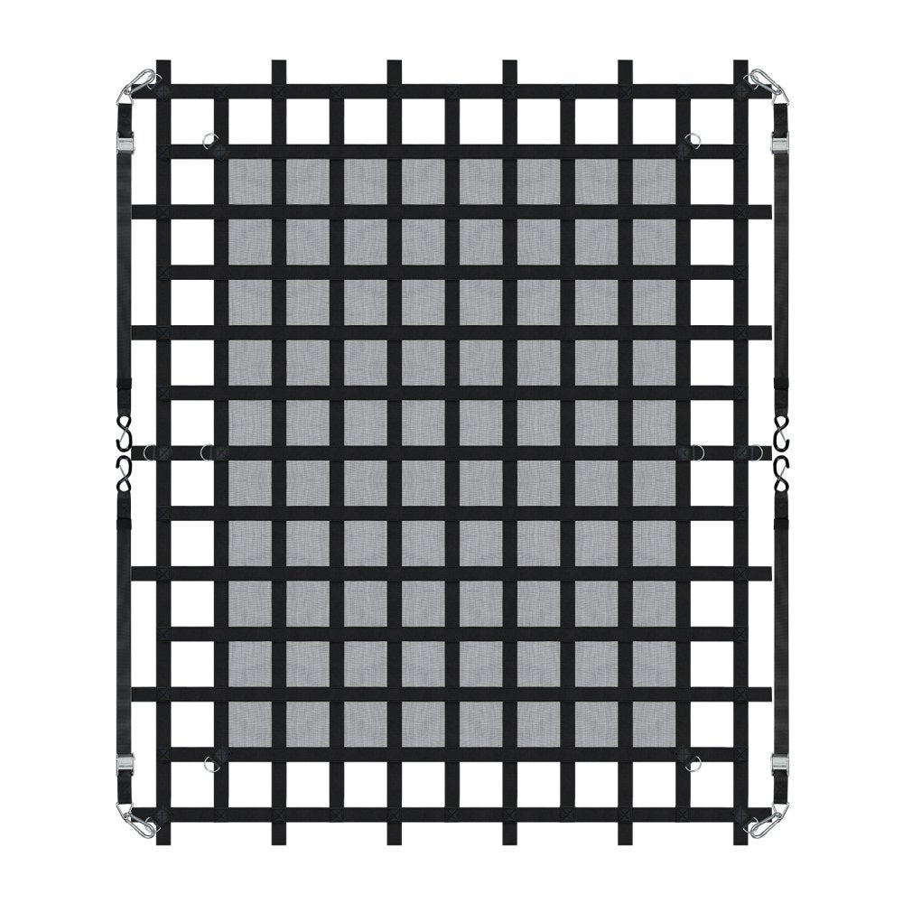 VEVOR Cargo Net, 96 in x 81 in, Heavy Duty Truck Cargo Net for Truck Bed, 4 Adjustable Straps with Carabiners & S-Hooks, Wear-resistant & Weather-proof, Suitable for Pickup, Truck, Jeep, SUV, Boat