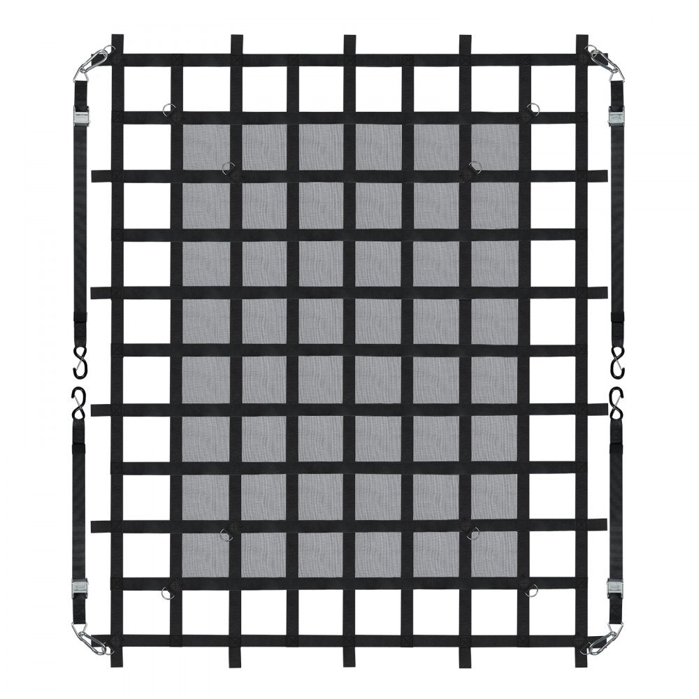 VEVOR Cargo Net, 72 in x 57 in, Heavy Duty Truck Cargo Net for Truck Bed, 4 Adjustable Straps with Carabiners & S-Hooks, Wear-resistant & Weather-proof, Suitable for Pickup, Truck, Jeep, SUV, Boat
