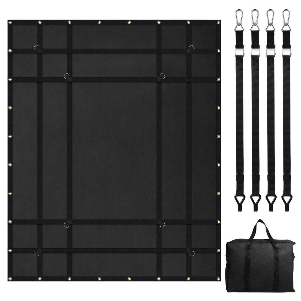 VEVOR Cargo Net, 72 in x 57 in, Heavy Duty Truck Cargo Net for Truck Bed, 4 Adjustable Straps with Carabiners and Rubber Coated Hooks, Durable, Suitable for Pickup, Jeep, Truck, SUV, Boat (Black)