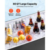 VEVOR 80 Quart Rolling Ice Chest Cart, with 2-Stage Telescopic Pull Handle and 2 Swivel Casters, Portable Table Beach Patio Party Bar Cold Drink Beverage, Outdoor Park Cart on Wheels, Black