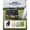 VEVOR 80 Quart Rolling Ice Chest Cart, with 2-Stage Telescopic Pull Handle and 2 Swivel Casters, Portable Table Beach Patio Party Bar Cold Drink Beverage, Outdoor Park Cart on Wheels, Black
