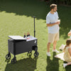 VEVOR 80 Quart Rolling Ice Chest Cart, with 2-Stage Telescopic Pull Handle and 2 Swivel Casters, Portable Table Beach Patio Party Bar Cold Drink Beverage, Outdoor Park Cart on Wheels, Black