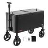VEVOR 80 Quart Rolling Ice Chest Cart, with 2-Stage Telescopic Pull Handle and 2 Swivel Casters, Portable Table Beach Patio Party Bar Cold Drink Beverage, Outdoor Park Cart on Wheels, Black