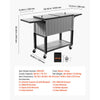 VEVOR 80QT rolling ice chest - dimensions and included accessories overview