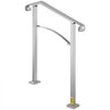 VEVOR Outdoor Stair Railing, Fit 2 or 3 Steps Alloy Metal Handrailing, Front Porch Flexible Transitional Handrail, Arch Step Rail with Installation Kit, for Concrete or Wooden Stairs, Silver