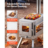 VEVOR Wood Stove Portable Wood Burning Camping Tent Stove Stainless Steel, for Outdoor Heating Cooking Drying, with Extended Chimney Pipes, Ash Drawer, Heat-Resistant Glass Window, Gloves, Carry Bag