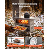 VEVOR Wood Stove Outdoor Pellet Stove with Oven Pellet and Wood Burning, for Outdoor Camping Cooking and Heating, Stainless Steel Body, with Chimney Pipes, Gloves, Carry Bag, and Detachable Shelf