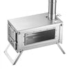 VEVOR Wood Stove Foldable Portable Titanium Wood Burning Camping Tent Stove, for Outdoor Heating and Cooking, 7.05 lbs Lightweight, with Telescopic Retractable Chimney and Heat-Resistant Glass Window