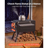 VEVOR Wood Stove Portable Wood Burning Camping Tent Stove Carbon Steel, for Outdoor Heating Cooking Drying, with Extended Chimney Pipes, Separate Ash Drawer, Heat-Resistant Glass Window, Gloves