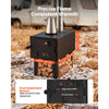VEVOR Wood Stove with Dual Sliders Control Wood Burning Camping Tent Stove, for Outdoor Heating Cooking Drying, Carbon Steel, with Extended Chimney Pipes, Retractable Bracket, and Spark Arrest Tube