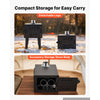 VEVOR Wood Stove with Dual Sliders Control Wood Burning Camping Tent Stove, for Outdoor Heating Cooking Drying, Carbon Steel, with Extended Chimney Pipes, Retractable Bracket, and Spark Arrest Tube