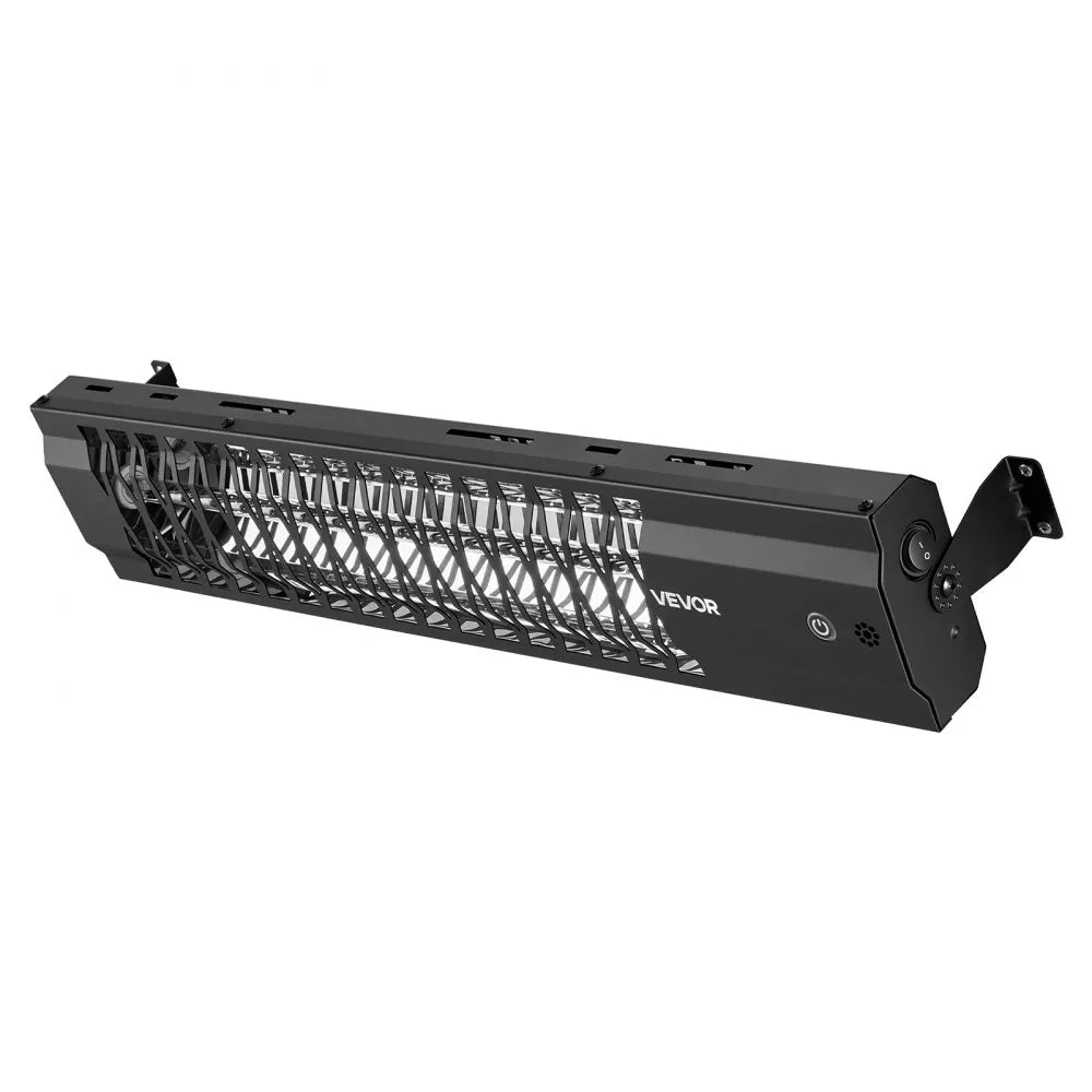 VEVOR Infrared Heater 1500W Electric Space Heater for Outdoor Use Black, Remote, Panel & Side Switch Control, Cold-Rolled Steel, Easy Installation, Even Warmth for Patios, Backyards, Balconies