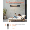 VEVOR Infrared Heater, 1500W Electric Space Infrared Carbon Heater with Remote Control & 9 Speeds & 24h Timer, for Porch,Patio,Dining Room,Studio,Backyard,Garage, Wall Mount Outdoor