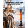VEVOR Infrared Heater 1500W Electric Space Heater 8 Heat Settings Black, with Remote Control for Outdoor Use, 8H Timer, Overheat Protection, Cold-Rolled Steel, for Patios, Backyards, and Balconies