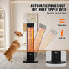 VEVOR Infrared Heater, 1500W Remote Control Electric Space Heater, Patio Heater w/ 3 Speeds & Timer & Tip-Over Protection, Outdoor/Outdoor for Bedroom,Studio,Porch,Dining Room,Studio, Stand,40in L