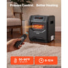 VEVOR Infrared Heater 1500W Electric Space Heater with Remote Control Black, 3 Heat Settings, 12H Timer, Overheat Shutoff, Portable Wheels, Premium ABS, Indoor Use for Bedrooms, Offices, Studies