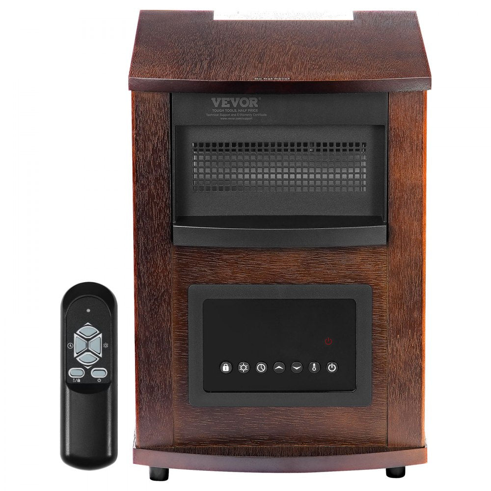 VEVOR Infrared Heater, 1500W Electric Space Heater with Remote Control, LED Screen & 24H Timer, Multiple Temperature Adjustable for Patio Bedroom,Living Room,Studio,Dining Room