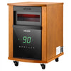 VEVOR Infrared Heater 1500W Electric Space Heater with Remote Control, 3 Heat Settings, 12H Timer, Overheat Shutoff, Portable Wheels, Premium MDF, for Indoor Bedrooms, Offices, Studies, Light Wood