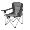 VEVOR Camping Folding Chair for Adults, Portable Heavy Duty Outdoor Quad Lumbar Back Padded Arm Chairs with Side Pockets, Cup Holder and Cooler Bag for Beach, Lawn, Picnic, Fishing, Backpacking, Black