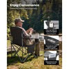 VEVOR Oversized Camping Chairs, 450 lbs Heavy Duty Support, Portable Folding Camp Chairs with Padded Backrest & Armrests, Cup Holder & Side Pocket, Cooler Bag, Carry Bags for Outdoor, Fishing, 2 Pack