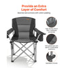 VEVOR Oversized Camping Chairs, 450 lbs Heavy Duty Support, Portable Folding Camp Chairs with Padded Backrest & Armrests, Cup Holder & Side Pocket, Cooler Bag, Carry Bags for Outdoor, Fishing, 2 Pack