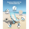 VEVOR Folding Beach Chair, High Back Camping Chairs for Adults, with Cup Pocket, Mesh Back, Carry Bag, Portable Extra Wide Seat Chair 330 lbs Heavy Duty Support, for Outdoor, Camp, Light Blue
