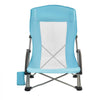 VEVOR Folding Beach Chair, High Back Camping Chairs for Adults, with Cup Pocket, Mesh Back, Carry Bag, Portable Extra Wide Seat Chair 330 lbs Heavy Duty Support, for Outdoor, Camp, Light Blue