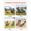 VEVOR Folding Beach Chair, High Back Camping Chairs for Adults, with Cup Pocket, Mesh Back, Carry Bag, Portable Extra Wide Seat Chair 330 lbs Heavy Duty Support, for Outdoor, Camp, Light Blue, 2 Pack