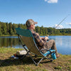 VEVOR Folding Beach Chair, High Back Camping Chairs for Adults, with Cup Pocket, Mesh Back, Carry Bag, Portable Extra Wide Seat Chair 330 lbs Heavy Duty Support, for Outdoor, Camp, Light Blue, 2 Pack