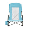 VEVOR Folding Beach Chair, High Back Camping Chairs for Adults, with Cup Pocket, Mesh Back, Carry Bag, Portable Extra Wide Seat Chair 330 lbs Heavy Duty Support, for Outdoor, Camp, Light Blue, 2 Pack