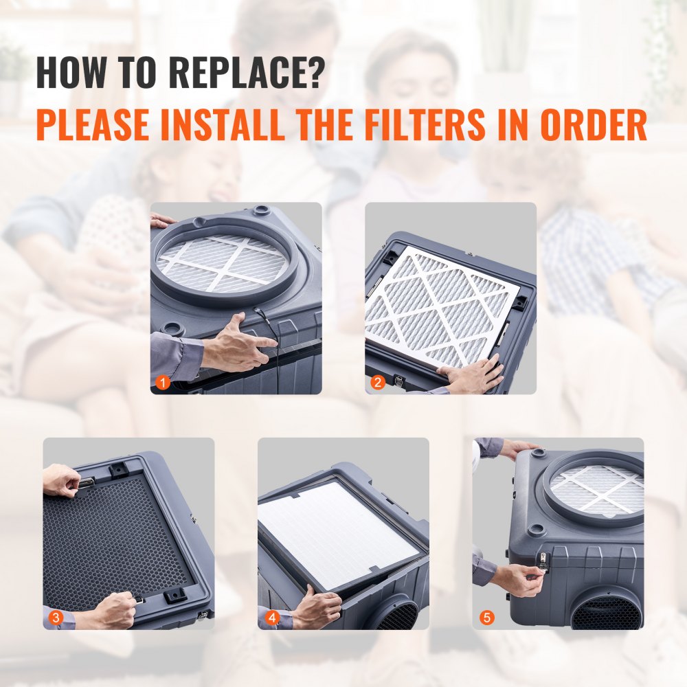 VEVOR Active Carbon Filters, 3 Pack, 15.7'' x 15.7'' Air Filter Replacement, High-efficient Stage 2 Filters Compatible w/ BlueDri & VEVOR Scrubber, Air Purifiers, Water Damage Restoration Equipment