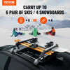 VEVOR Ski and Snowboard Roof Rack, 31.7-Inch Universal Ski Rack for Car Roof Fit Most Crossbars, Carry up to 6 Pairs of Skis or 4 Snowboards, Aluminum Snowboard Ski Rack with Lock & Rubber Padding