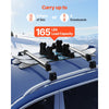 VEVOR Ski & Snowboard Roof Rack, Carry up to 6 Pairs of Skis or 4 Snowboards, 2 PCS Aluminum Universal Car Roof Rack Top Holder with Lock & Rubber Padding for Fishing Rod, Fit Most Slotted Crossbars