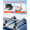 VEVOR Ski & Snowboard Roof Rack, Carry up to 6 Pairs of Skis or 4 Snowboards, 2 PCS Aluminum Universal Car Roof Rack Top Holder with Lock and Rubber Padding for Fishing Pole Rod, Fit Most Crossbars