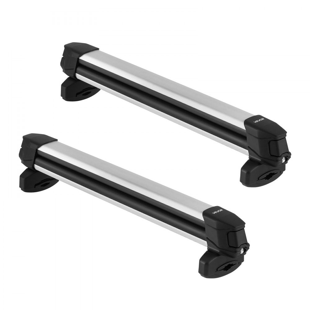 VEVOR Ski & Snowboard Roof Rack, Carry up to 6 Pairs of Skis or 4 Snowboards, 2 PCS Aluminum Universal Car Roof Rack Top Holder with Lock and Rubber Padding for Fishing Pole Rod, Fit Most Crossbars