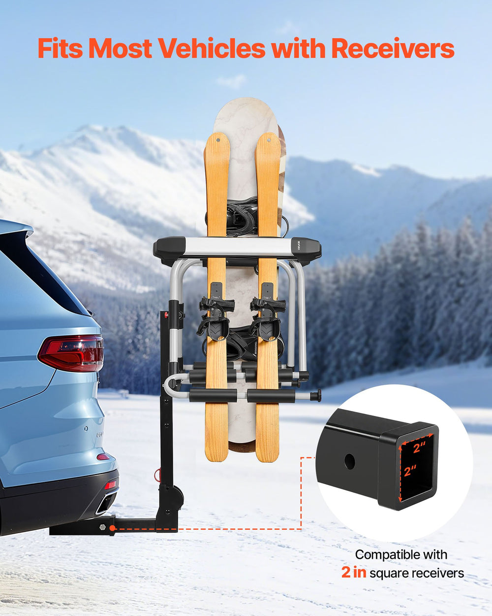 Fits most vehicles with 2-inch hitch receivers