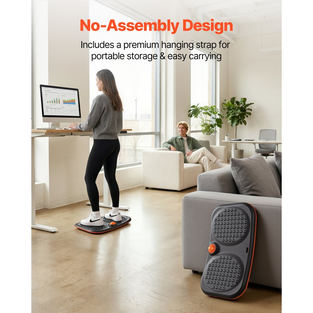 VEVOR Balance Board, Wobble Board Trainer for Adults, Premium Balance Training Equipment Rocker, Compact & Lightweight for Core Workouts, Standing Desk Exercise, Home Gym, Office, Workstation, Black