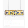 VEVOR Stained Glass Window Panel, 32 x 10 in, Tiffany Style Hanging Transom Window Panel with Chain, Large Horizontal Rectangle Stain Glass, Vintage Traditional Art Handcrafts for Kitchen Home Decor