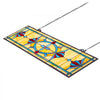 VEVOR Stained Glass Window Panel, 32 x 10 in, Tiffany Style Hanging Transom Window Panel with Chain, Large Horizontal Rectangle Stain Glass, Vintage Traditional Art Handcrafts for Kitchen Home Decor